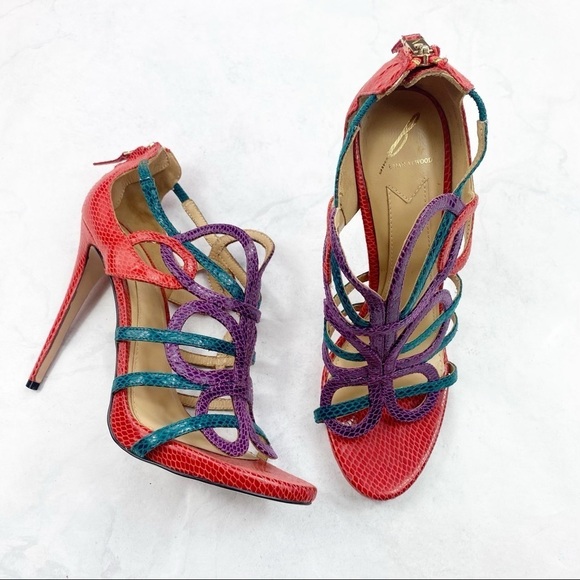 [Brian Atwood] Caged Mutli-Colored Heels - Picture 4 of 6